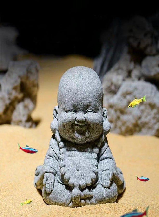 livelyfish Buddha Fish Tank Decor Asian Stone Buddha Figurines for Aquarium Zen Garden Fish Tank Statue Decorations Mini Stone Buddha Zen Garden Sculptures Decor,Gift, G - Image 5